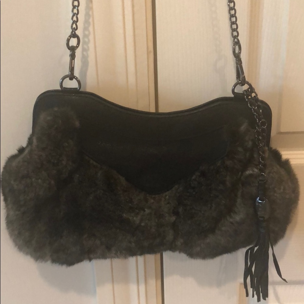 Sheared rabbit handbag